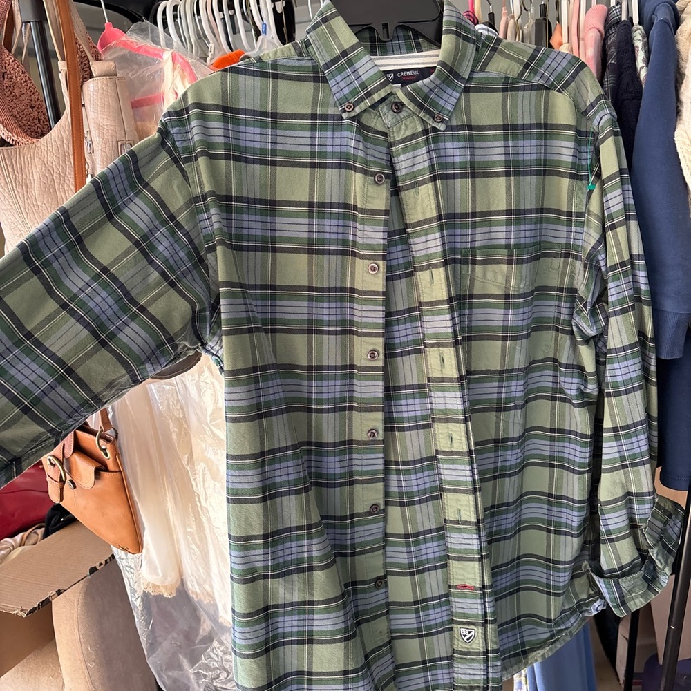 Daniel Cremieux Olive and Navy Plaid Men's Shirt